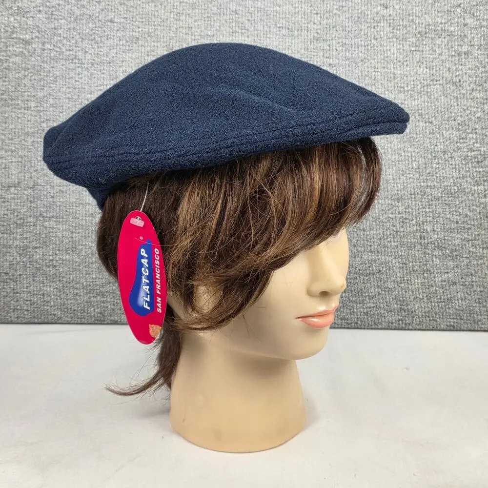 UC CAL BERKLEY x CPC III, INC. VINTAGE 80's NAVY WOOL BLEND FLAT CAP SIZE 7 1/2